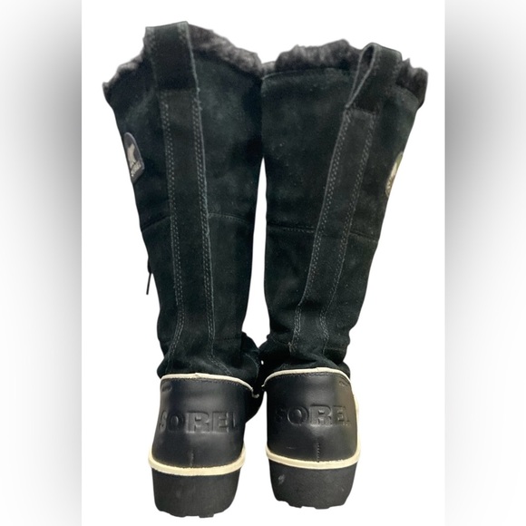 Sorel Joan of Arctic Tall Black Suede Waterproof Winter Snow Boots Womens Size 8 - Picture 4 of 10